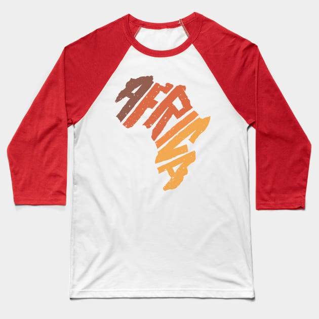 Africa Continent Letter Safari Sunset T-Shirt | African Culture Pride | Embrace your Spirit of Adventure | Your Next Outdoor Expedition Baseball T-Shirt by BraaiNinja